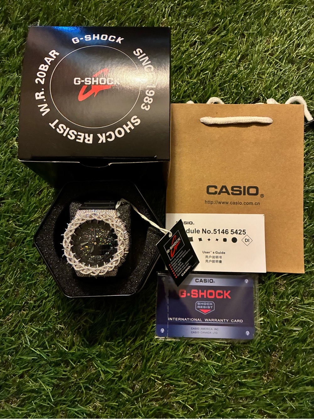 Brand New Moissanite Casio Gshock 2100 Black Watch